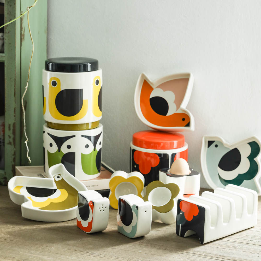 MUSe Garden Orla Kiely Pop Art English Kitchen Sealed Jar Plate Egg Rag Paper Towel Clip