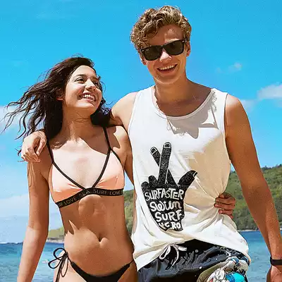 Sleeveless T-shirt Summer beach trend men's seaside vacation waistcoat couple sports vest vest loose outer wear shirt