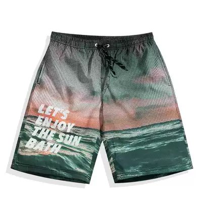 Beach pants men's loose quick-drying can go to the seaside vacation five-point swimming trunks set Hot Spring shorts casual shorts