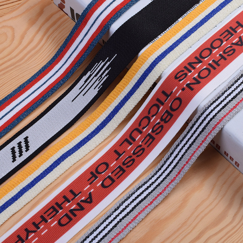 Clothing pants decorative color gold and silver silk micro elastic elastic striped webbing accessories Side strip ribbon ribbon ribbon