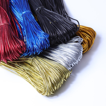 Round elastic band oak cord fine leather gluten 1mm2mm gold and silver color elastic line clothing label Pendant Colored Wire Rope-free