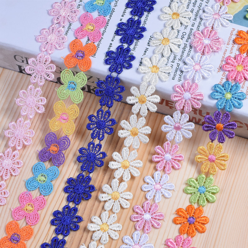 Colour Flowers Water Soluble Lace Accessories Cloak Decoration Handmade Diy Multicolored Petal Lace Flower Accessories Full