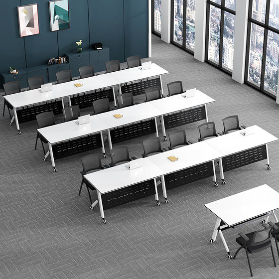 접이식 회의 테이블, 이동식 바퀴 접합 책상, 교육 기관 긴 테이블, 접이식 훈련 테이블 및 의자 조합