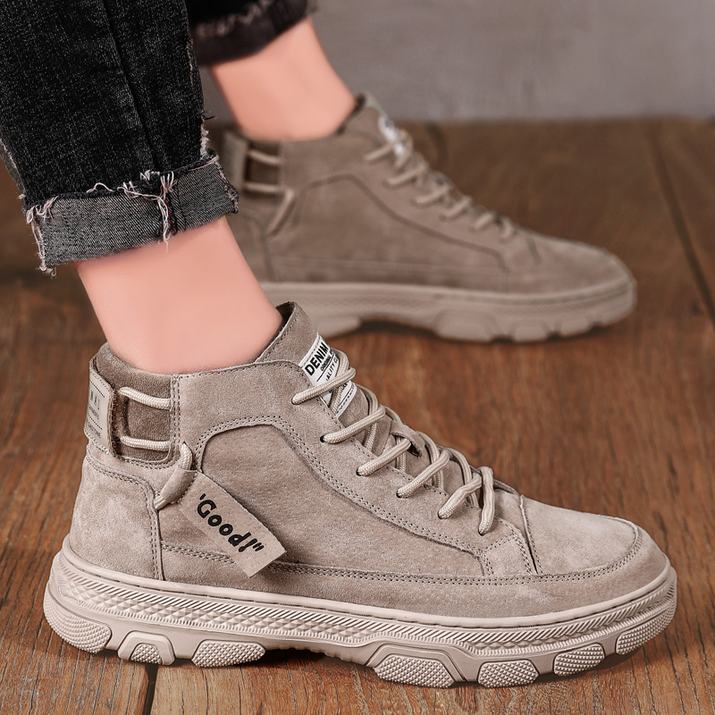 Martin boots men's shoes 2022 new spring plus suede high cylinder casual shoes boarder genuine leather short boot male tooling boots