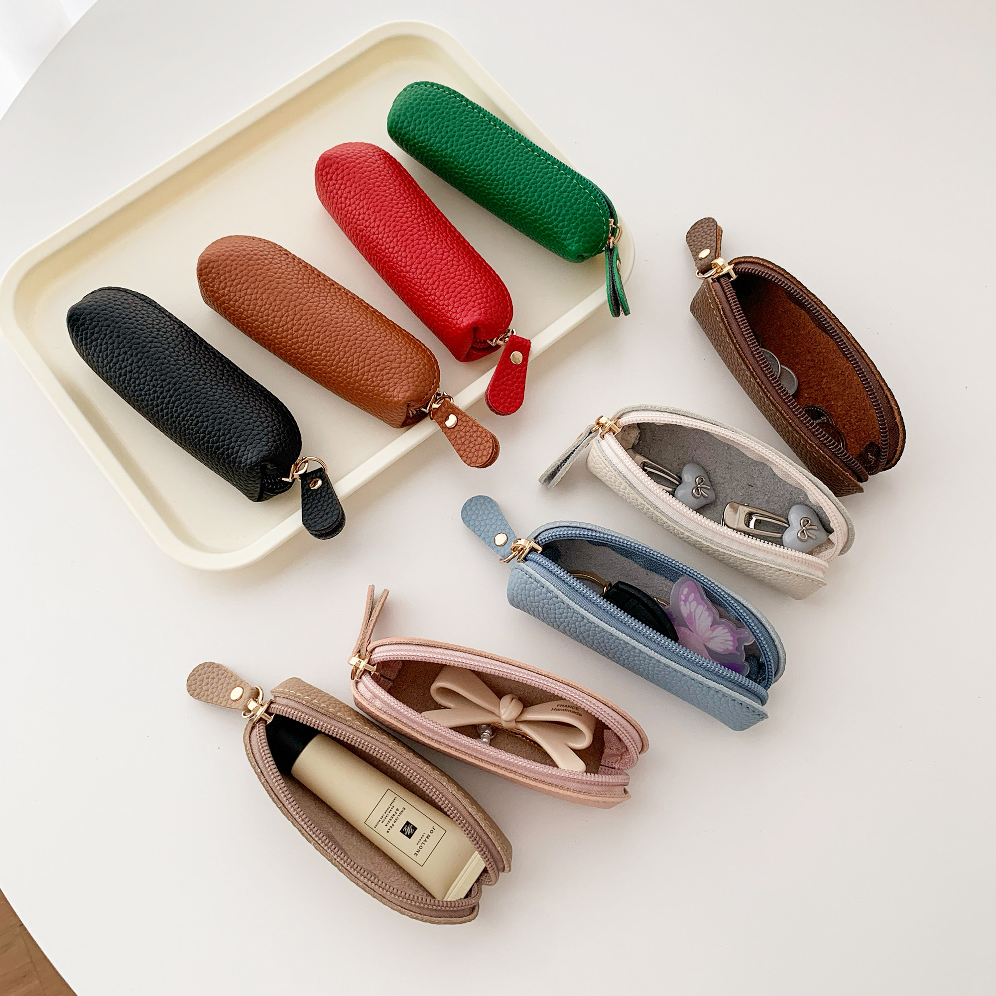 2025年新作ミニコインケース、和風デザイン、女性向けのかわいいファスナー付きコインケース、PU素材の小型財布