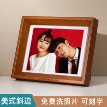 Retro Solid Wood Photo Frame Custom Plus Wash Photo Swing Table Print Photo European-style Like box tailor-made logos album