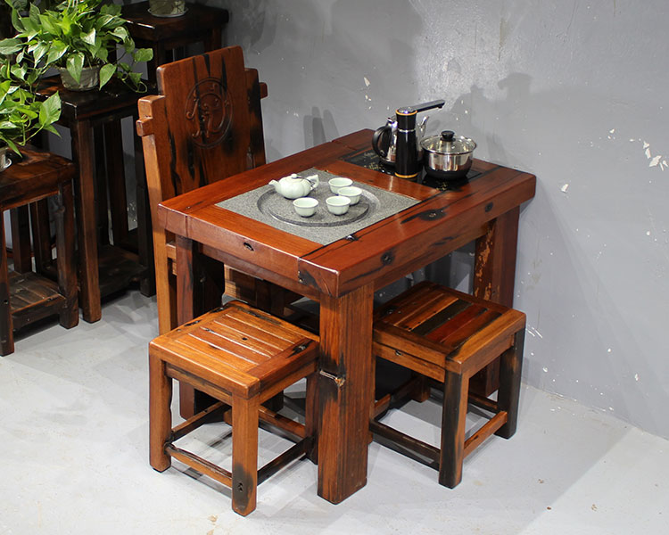Cũ thuyền gỗ trà đạo Trung Quốc bàn ghế kết hợp bàn cà phê căn hộ nhỏ nhỏ gỗ ban công kung fu bàn trà bàn trà đồ nội thất - Bàn trà bàn trà nhỏ