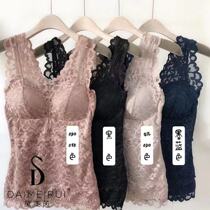 Dime Rey 6603 Sexy V Necklace Harness Vest Woman With Chest Cushion Beauty Back Plus Suede Thickened to Bottom Vest Tide