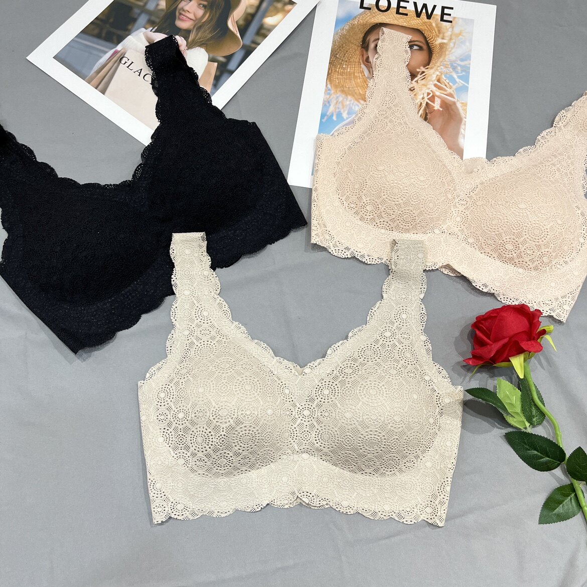 Ancient Princess 503 Zero Sense Underwear Japan No Marks Comfort Poly Bra Hollowed-out Sexy Seductless Yoga Vest Woman