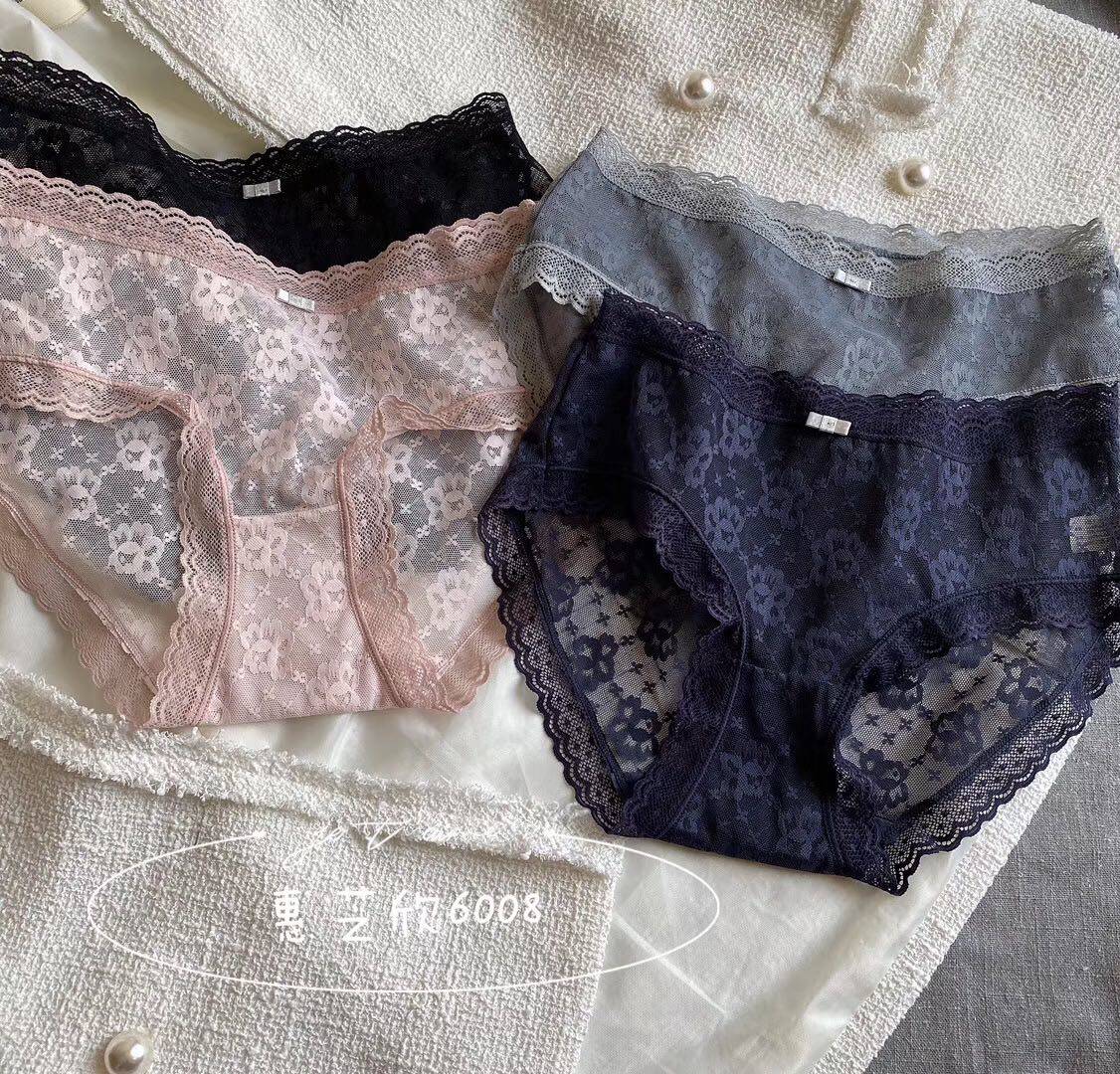 Wheezhi Hin 4 Dress Clairvoyant Lace Triangle Pants Sexy Women's Underwear Pure Cotton Internal Gear Antibacterial Soft And Breathable Underwear