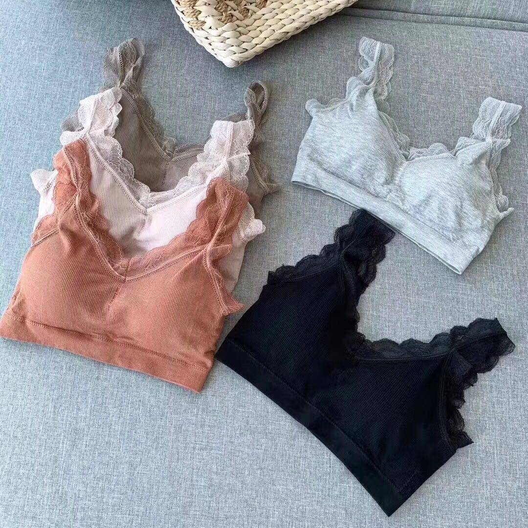 Seamless steel ring without steel ring bra hood slim fit Japanese female lace lace lace-free harnesses vest-style underwear