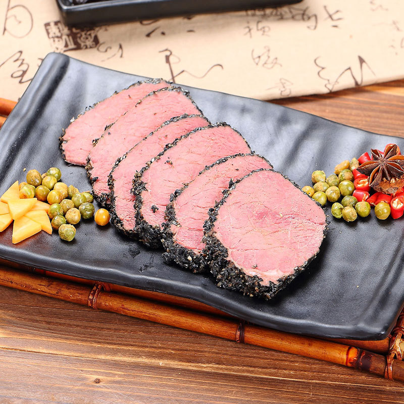 Chana Sanli Black Pepper Beef 200g 40 Bags 8kg Spicy Five-Spice Cooked Beef Vacuum-Packed Ready-To-Eat Light Meal for Commercial Use