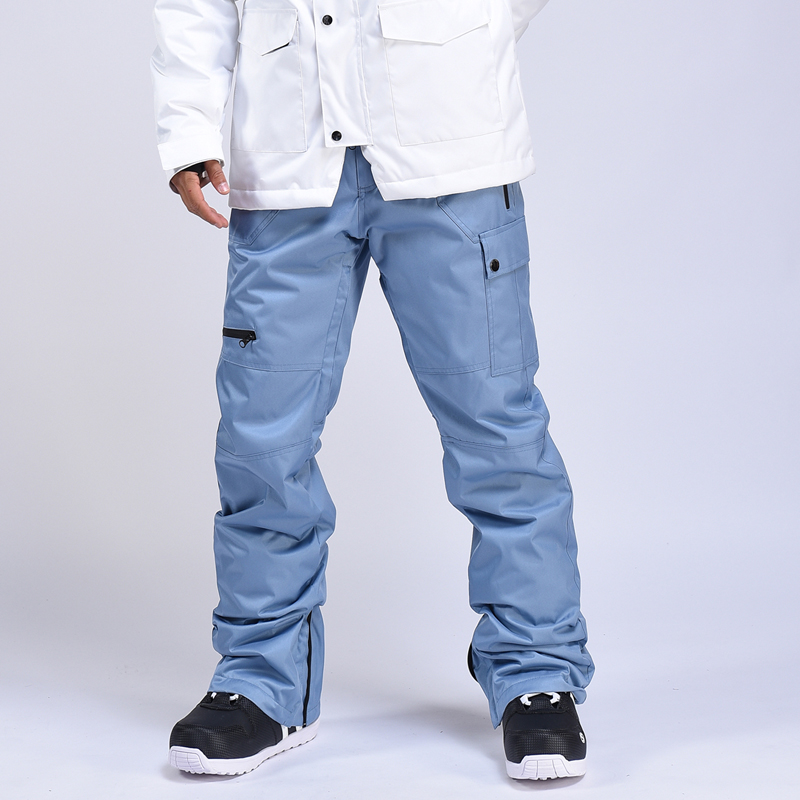 Ski pants women waterproof warm snow suit slim snow pants single double board plus cotton thin version of the strap removable ski pants men