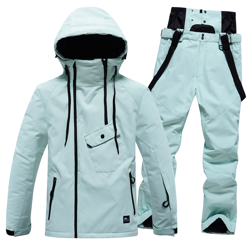 23 New Ski Suit Suit Men Windproof Waterproof Warm Single Double Board Korean Version Couple with small crowdski jersey pants lady-Taobao