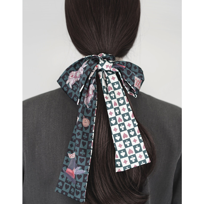 Miss Kelyn (elegant series) silk scarf with high sense small long hair band tied bag ribbon belt scarf