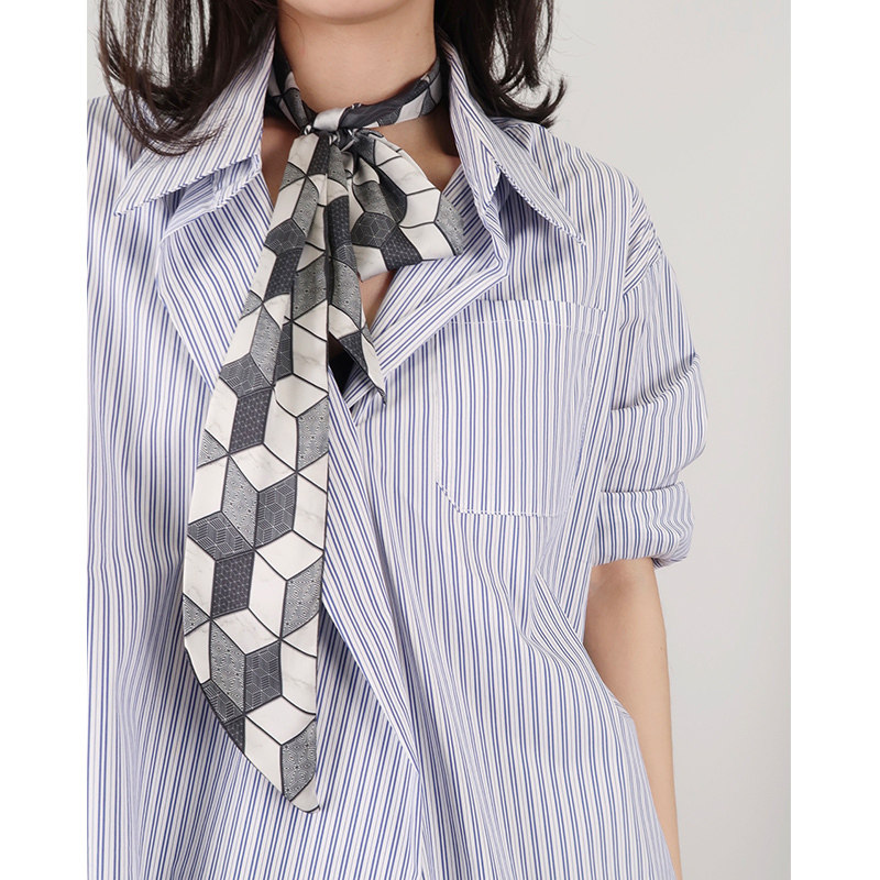 Miss Kelyn (three-dimensional graphics) silk scarf with a high sense of small long hair band tied bag ribbon belt scarf