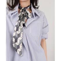 Miss Kelyn (stereo graphic) silk scarf senior long strip with bag ribbon with belt tie