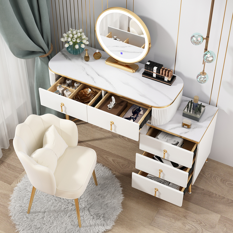 Dresser Rock plate desktop simple bedroom modern one light luxury net red ins wind Nordic small apartment makeup table