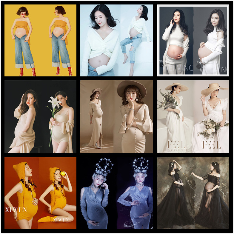 New Korean version of pregnant women theme clothing photo studio Pregnant women photo clothing photo photography Fashion art photo clothes