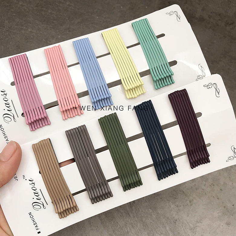 40 Pack Spring Frosted Color Word Clip Bangs Clip Combination Versatile Side Clip Hair Clip Korean Hair Accessories