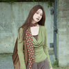 French brown polka dot silk scarf for women Korean version ins advanced