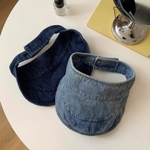 Denim Air Top Cap Woman Summer Han Prints Face small sunscreen sunscreen Outdoor bicycling sport No topless sun hat