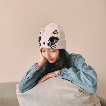 Hair Line Cap Womens Autumn Winter Han Edition 100 lap days Cute Nursing Ears Students Ins South Korea Winter Knit Cold Cap Tide