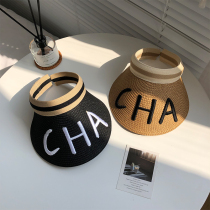 Cap child Xia Han version Chauhan 100 lap top duck tongue cap Out of the sun sunscreen Sungrass knitted without top straw hat female summer