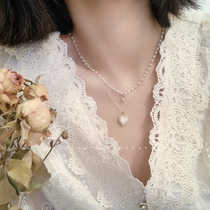 Double Layer Loving Pearl Necklace Woman Summer Pharatro Light Extravaganza Superior Design Sensation Small Crowdwear Lock Bone Chain Neck Chain