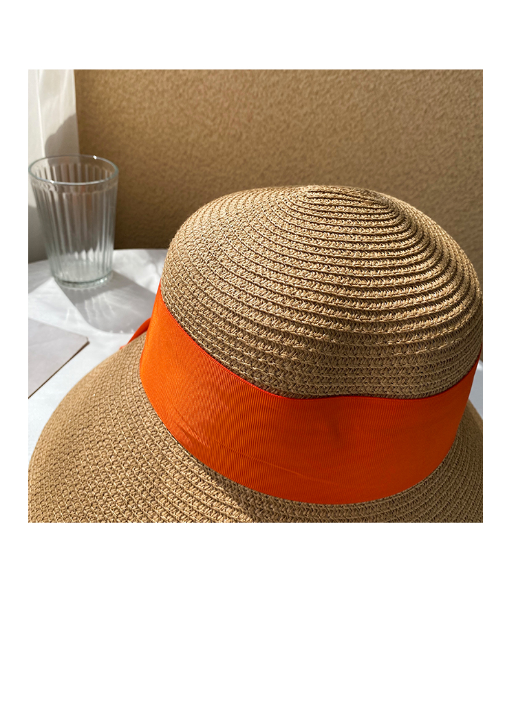 Women's Vacation Solid Color Bowknot Big Eaves Straw Hat display picture 3