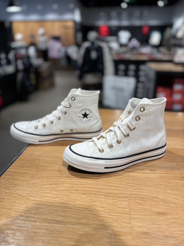 Converse Embroidered Dark Pattern White High-Top Canvas Casual Shoes for Men and Women A19110C Converse Embroidered Dark Pattern White High-Top Canvas Casual Shoes for Men and Women A19110C