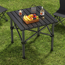 Outdoor Camping Table Aluminum Alloy Foldable Table and Chair Tactical Table Egg Roll Table Portable Picnic Camping Full Set