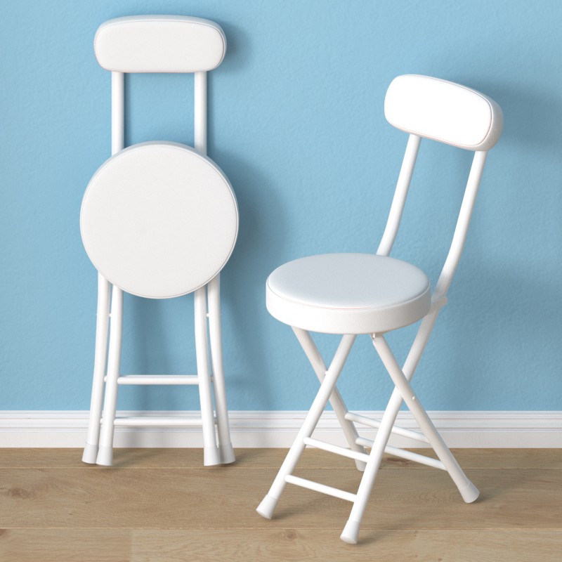 [Woodboard upholstered chair] White frame white leather 4cm virgin cotton