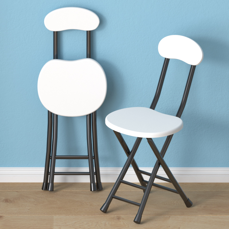 [Hard Wooden Seat] Black Frame White Matte