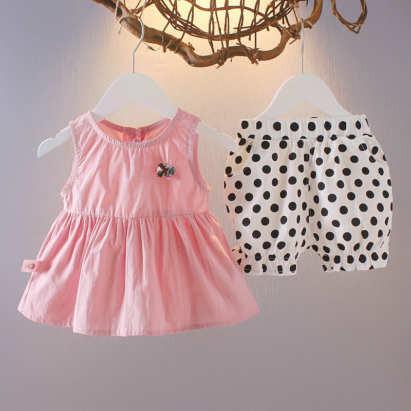 Baby girl summer dress sleeveless thin two-piece suit summer 2022 new girl baby summer suit tide
