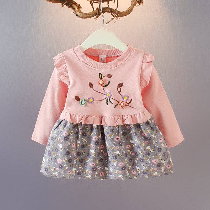 Girls 2023 new casual long-sleeved spring clothes baby girl 1-2-3 years old spring foreign style T-shirt baby top tide