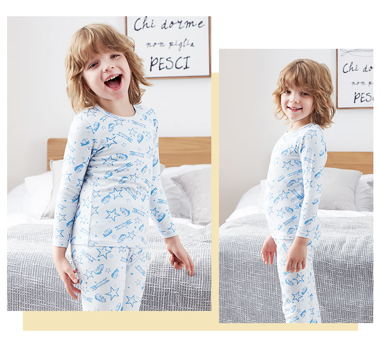 Bộ đồ lót trẻ em Disney Mickey Shu skin căng cotton boy tròn cổ in quần bé trai mùa thu bé - Quần áo lót bộ đồ lót trẻ em thu đông