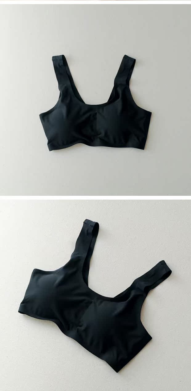 Đen băng lụa tracless cô gái cơ sở đồ lót bra từ tôi trở lại dây đeo dây đeo ngực pad bọc ngực ống áo ngực nữ áo lót nữ các loại