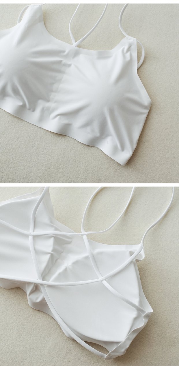 Đen băng lụa top với ngực pad dây đeo vest nữ vẻ đẹp trở lại ống top bọc ngực mỏng phần đồ lót đáy quần lót nữ bra áo ngực nữ