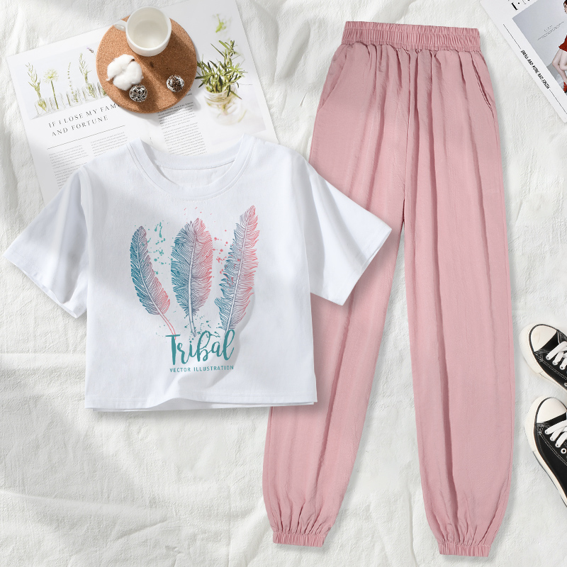 Short short-sleeved t-shirt women's 2022 summer new high-waisted navel summer dress junior high school student suit women's top