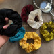 Satin high-end large intestine hair tie with ponytail simple ball hair rope headband women's hair flower rubber band 2024 new style