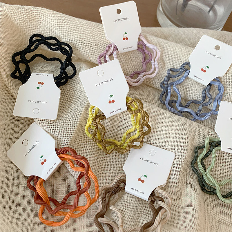 Four Clothing Summer Day Department Minimalist Temperament Hair Circles Women Zazou Leather Fascia Nets Red Hair Circles Durable Hair Ring Hair Accessories