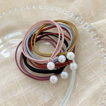 ins wind basic tie head rope female super fairy adult pearl hair rope Korean simple small fresh forest female hair circle leather band