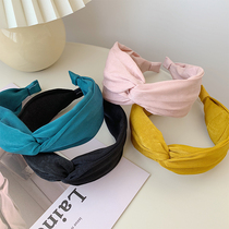 Jia Jingwen same fabric Joker Adult Net red hair hoop Korean minimalist woman fresh hair band pressure hair head hoop female