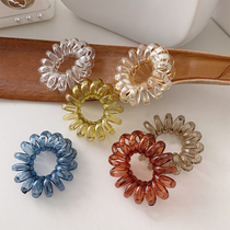 Telephone line Hairband female translucent color thick head rope tied ponytail simple temperament hair rope small tie head leather band
