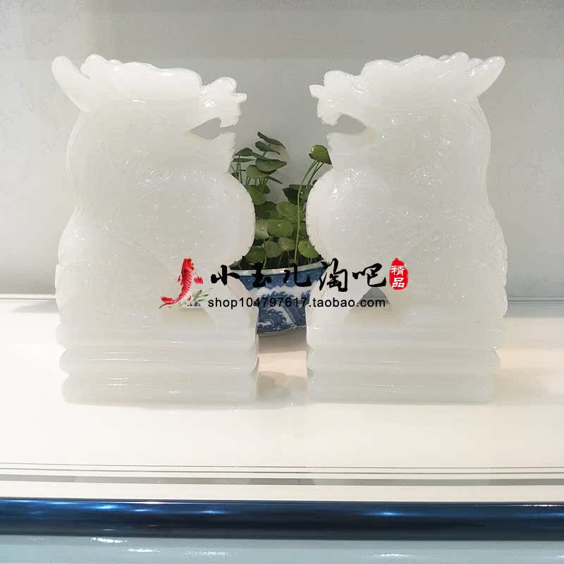 Natural white jade unicorn animal handmade desktop decoration modern home living room office display gift-giving craft gift decoration