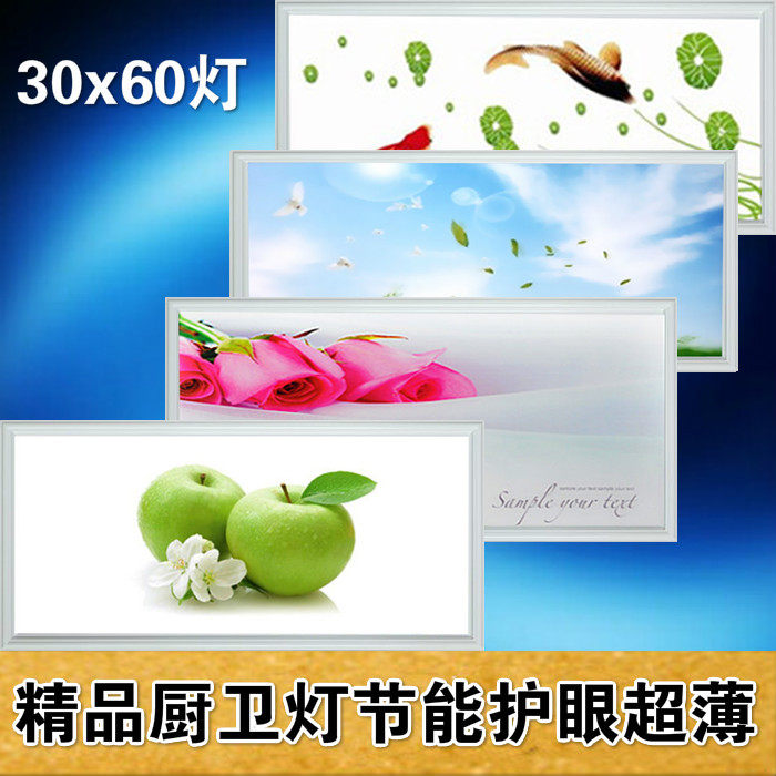 300x600led aluminium buckle plate light kitchen dining room Dressing Room Suction top Embedded integrated ceiling rectangular energy saving