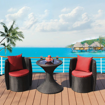 Balcony table and chair rattan chair outdoor coffee leisure table and chair three or five sets garden courtyard outdoor table and chair furniture