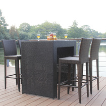 Building a dream home outdoor furniture outdoor table and chair five-piece Bar coffee table and chair high chair bar chair can be customized