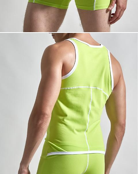 Phiên bản Hàn Quốc của bộ đồ liền thân nam mỏng, quần cotton thoáng khí thể thao tại nhà quần short thể dục đồ lót định hình một mảnh